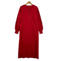 ADAM ET ROPE' アダムエロペ ヘンリーネック ニットワンピース sizeF/レッド
