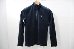 中古 レディース キャロウェイ Callaway 長袖シャツ M 紺 ネイビー ハーフジップ ベロア調