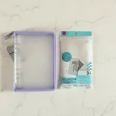 新品 6リングファイル  A5 紫 PPジッパー リフィル セット DAISO ダイソー SNS バズり コレクションファイル 推しグッズ 収納 シール帳に シールブックに