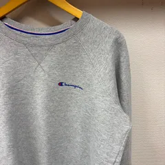 古着 2XL スウェット CHAMPION チャンピオン ラグラン ワンポイントロゴ クルーネック トレーナー グレー