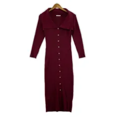 JULIA BOUTIQUE ジュリアブティック リブニットワンピース size2/ワインレッド