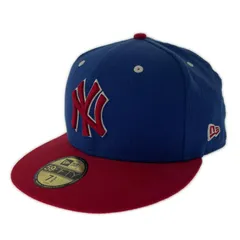 NEW ERA ニューエラ 59FIFTY NY ヤンキース ベースボールキャップ size7 5/8(60.6cm)/ブルー×レッド