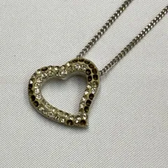 N 最終値下げ中【ヴィンテージ】SWAROVSKI スワロフスキー ハート ラインストーン ネックレス