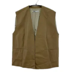 ZARA ザラ フェイクレザーベスト sizeEUR L/ベージュ