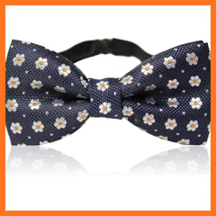 【新品】 [ベスト アイテム] 蝶ネクタイ 小紋 水玉 ドット 水玉 花 柄 青 紺 ゴム ひも ネクタイ リボン ボウタイ ネイビー ブルー g5-52 0