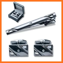 【新品】 ネクタイピン カフス セット 箱付き タイピン メンズ シンプル プレゼント 結婚式 成人式 冠婚葬祭 父の日 ANY SELECT 1