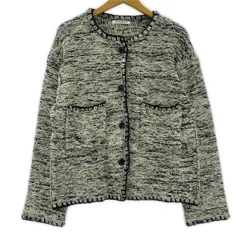 BEAUTY & YOUTH  ビューティ&ユース ユナイテッドアローズ ミックス糸 ニットカーディガン size表記なし/ホワイト×ブラック