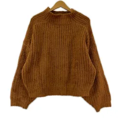 KBF ハイネックニット sizeOne/オレンジブラウン