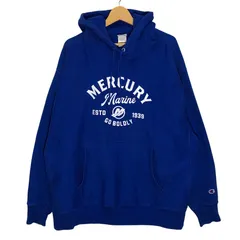 Champion REVERSE WEAVE/チャンピオンリバースウィーブ パーカー フーディー プルオーバー フロントバックプリント オーバーサイズ ビックシルエット HONDURAS製 メンズ XXL ブルー