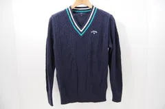 中古 レディース キャロウェイ Callaway セーター M 紺 ネイビー 長袖Vネックニット