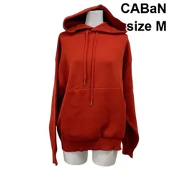◆ キャバン CABaN プルオーバーパーカ フーディー 長袖 ニット オレンジ系 コットン混 カシミア混 M 9号 ユニセックス S5Y249のサムネイル