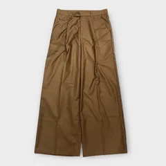 【美品】タグ付き Maison Club オーバーワイドタックスラックスパンツ ブラウン メゾンクラブ 124500502 スラックス ハイウエスト フルレングス ワイドパンツ