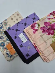 【新品】レディースハンカチ 3枚セット 約52㎝ やや大判サイズ