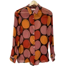 PaulSmith(ポールスミス) 長袖シャツブラウス サイズ40 L レディース - ピンク×黒×マルチ シルク/ドット柄