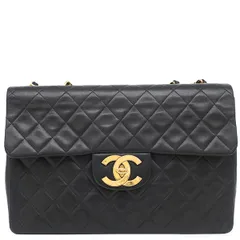 シャネル CHANEL ショルダーバッグ デカマトラッセ ラムスキン ブラック ゴールド金具 黒 フラップバッグ チェーンショルダー  A01094 3****** 【保存袋】【中古】