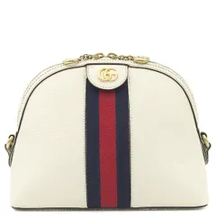グッチ GUCCI ショルダーバッグ オフィディア スモール ショルダーバッグ レザー アイボリー ゴールド金具 紺 赤 白 GG  499621【中古】