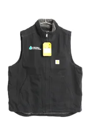 【お得なクーポン配布中!】 デッドストック US企画 カーハート モックネック ダック ベスト メンズ L / 裏 ボア パイル フリース フルジップ ワーク 重ね着 前開き 黒