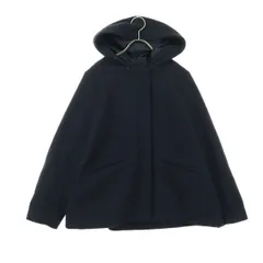 GLOBAL WORK グローバルワーク フード付 比翼 コート S ネイビー レディース 古着