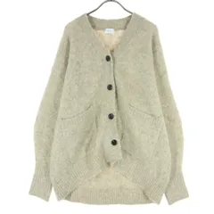 美品 green label relaxing グリーンレーベルリラクシング 長袖 ニットカーディガン F ベージュ レディース 古着