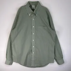 古着 ブルックスブラザーズ Brooks Brothers 長袖シャツ MILANO 胸ポケ ボタンダウン L  グリーン系 チェック メンズ