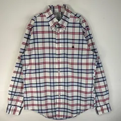 古着 ブルックスブラザーズ Brooks Brothers 長袖シャツ ロゴ 刺繍 チェック REGENT M  ホワイト系 マルチカラー メンズ