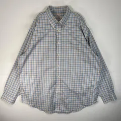 古着 ブルックスブラザーズ Brooks Brothers 長袖シャツ チェック ボタンダウン 胸ポケ XL  ブルー系 マルチカラー メンズ