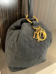 Christian Dior クリスチャンディオール カナージュ ワンショルダー ゴールド金具 ブラック