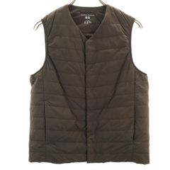美品 UNIQLO ユニクロ パフテック 中綿ベスト S ブラウン 収納袋付き メンズ 古着