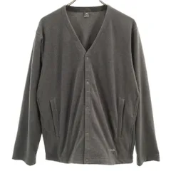 美品 mont-bell モンベル 長袖 シャミース Vネック カーディガン L チャコールグレー アウトドア メンズ 古着