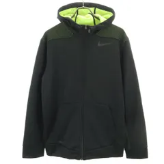 NIKE ナイキ 長袖 THERMA FIT ジップパーカー L ブラック メンズ 古着