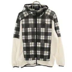 Callaway キャロウェイ チェック ゴルフ フリース切替 中綿ジャケット L ホワイト メンズ 古着