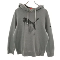 PUMA プーマ 長袖 スウェットパーカー L グレー メンズ 古着