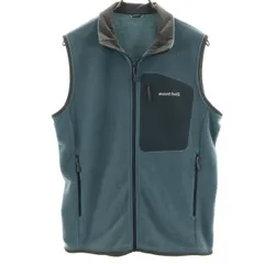 美品 mont-bell モンベル クリマプラス100 ジップ ベスト L チャコールグレー フリース アウトドア レディース 古着