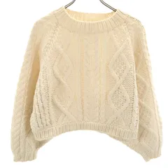 SNIDEL スナイデル 長袖 ショート丈 セーター F アイボリー アランニット レディース 古着