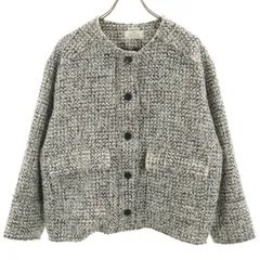 relume JOURNAL STANDARD レリューム ジャーナルスタンダード ツイード ノーカラージャケット F ホワイト レディース 古着