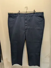90s　USA製　Dickies　ディッキーズ　ワークパンツ　874　ネイビー　TALONジップ　W48 L28　ビッグサイズ