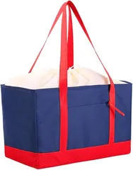 YOUSTEP エコバッグ 大容量 保冷 買い物バッグ 保冷エコバッグ 買い物かご用 レジかごバッグ 折り畳み 自転車 マイバッグ (ブルーレッド)