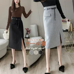 ウールライク タイトスカート 秋冬
