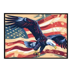 【A0サイズ（約84x119cm）】【lh-poster-8747】【フレーム付き】アメリカン＆イーグル 国旗 鷹 鷲 トンビ 星条旗 フラッグ アメリカ アートポスター インテリア アメリカンレトロ インダストリアル ハリウッド