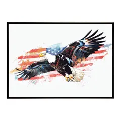 【B1サイズ（約73x103cm）】【lh-poster-8750】【フレーム付き】アメリカン＆イーグル 国旗 鷹 鷲 トンビ 星条旗 フラッグ アメリカ アートポスター インテリア アメリカンレトロ インダストリアル ハリウッド