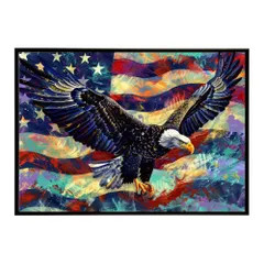 【A0サイズ（約84x119cm）】【lh-poster-8762】【フレーム付き】アメリカン＆イーグル 国旗 鷹 鷲 トンビ 星条旗 フラッグ アメリカ アートポスター インテリア アメリカンレトロ インダストリアル ハリウッド