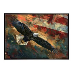 【A0サイズ（約84x119cm）】【lh-poster-8764】【フレーム付き】アメリカン＆イーグル 国旗 鷹 鷲 トンビ 星条旗 フラッグ アメリカ アートポスター インテリア アメリカンレトロ インダストリアル ハリウッド