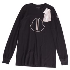 美品〕モンクレール ビッグロゴ 黒 L 長袖Tシャツ 国内正規品 5S469 