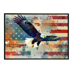 【A0サイズ（約84x119cm）】【lh-poster-8768】【フレーム付き】アメリカン＆イーグル 国旗 鷹 鷲 トンビ 星条旗 フラッグ アメリカ アートポスター インテリア アメリカンレトロ インダストリアル ハリウッド