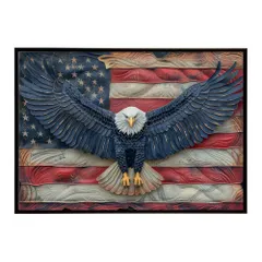 【B1サイズ（約73x103cm）】【lh-poster-8770】【フレーム付き】アメリカン＆イーグル 国旗 鷹 鷲 トンビ 星条旗 フラッグ アメリカ アートポスター インテリア アメリカンレトロ インダストリアル ハリウッド