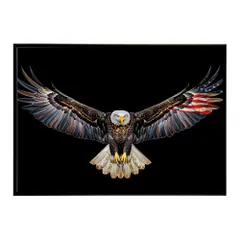 【B1サイズ（約73x103cm）】【lh-poster-8775】【フレーム付き】アメリカン＆イーグル 国旗 鷹 鷲 トンビ 星条旗 フラッグ アメリカ アートポスター インテリア アメリカンレトロ インダストリアル ハリウッド