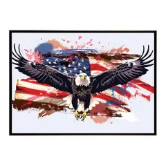 【B1サイズ（約73x103cm）】【lh-poster-8776】【フレーム付き】アメリカン＆イーグル 国旗 鷹 鷲 トンビ 星条旗 フラッグ アメリカ アートポスター インテリア アメリカンレトロ インダストリアル ハリウッド