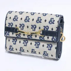 Pinky&Dianne ピンキー&ダイアン 長財布 ロゴジャガード ビット金具 レディース ブランド財布 ウォレット ネイビー系 本体のみ