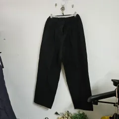 黒色 ワイド スラックス パンツ