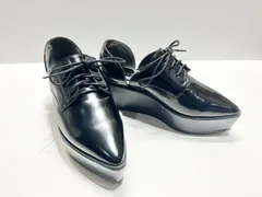 美品 MURUA ムルーア 厚底 レースアップシューズ 黒 エナメル 22cm